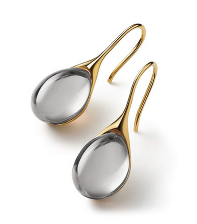 Kristall-Tropfenohrringe in Gold und Silber