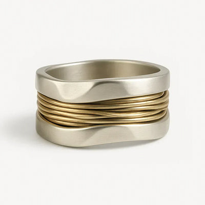 Silber-Goldener Fadenring