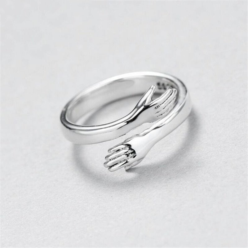 Silberner Verstellbarer Hug-Ring