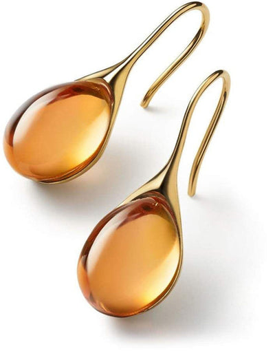 Kristall-Tropfenohrringe in Gold und Silber