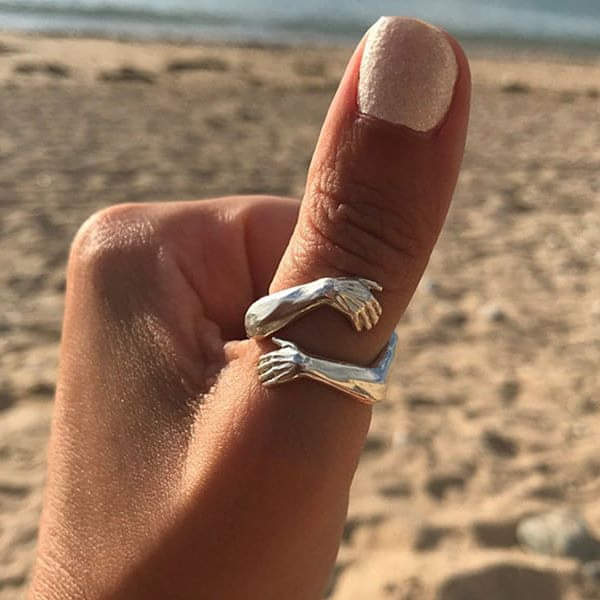 Silberner Verstellbarer Hug-Ring