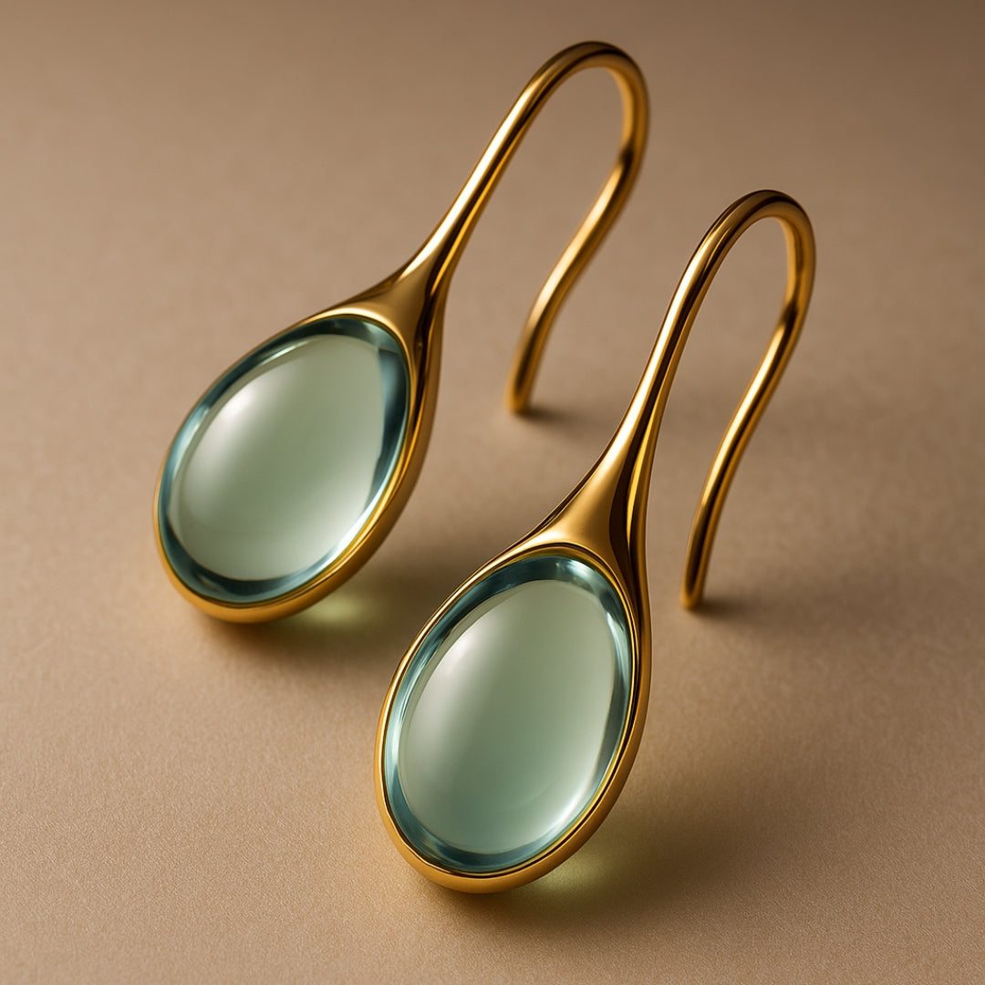 Kristall-Tropfenohrringe in Gold und Silber