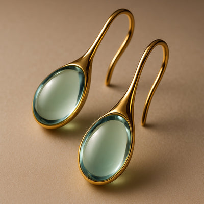 Kristall-Tropfenohrringe in Gold und Silber