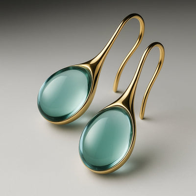 Kristall-Tropfenohrringe in Gold und Silber