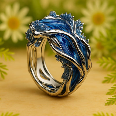 Vintage Goldener Ozean-Wellenring