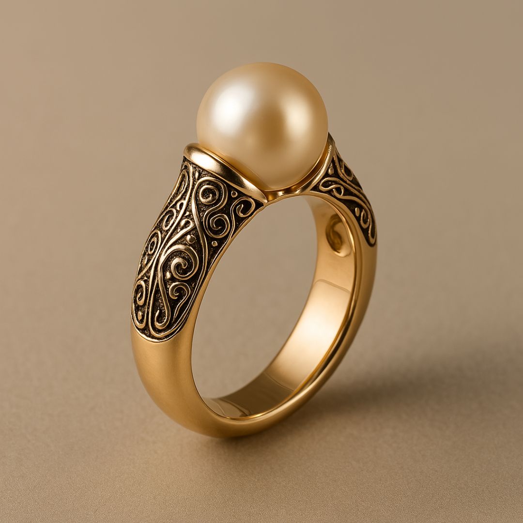 Vintage Perlen-Goldring