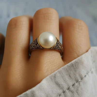 Vintage Perlen-Goldring